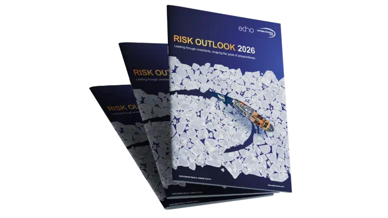 mockup of International SOS' 2026 Risk Outlook Report